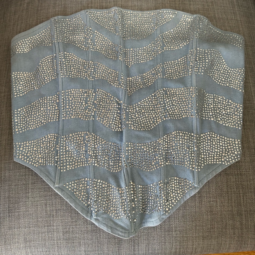 Akira Sparkle Denim Top